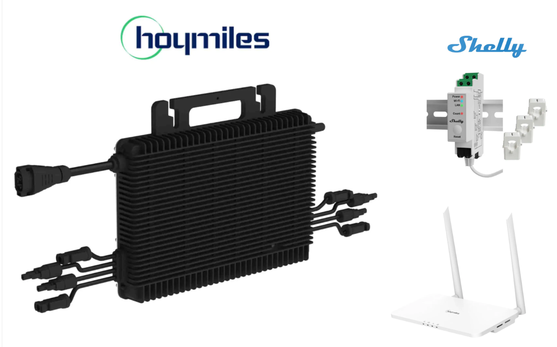 Система с нулев експорт от инвертор 2000W, комуникационен модул, смарт метър